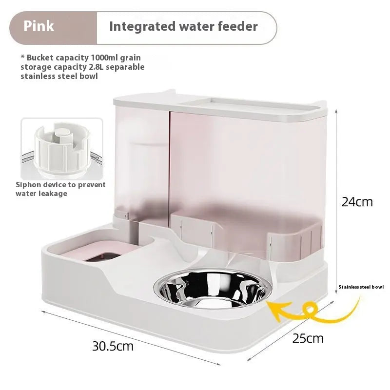 Elevated 2-in-1 Pet Feeding Station with Automatic Water Dispenser for Cats and Dogs