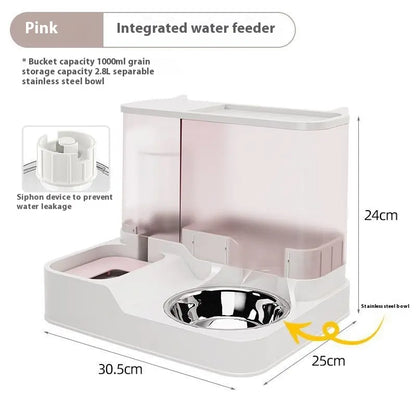 Elevated 2-in-1 Pet Feeding Station with Automatic Water Dispenser for Cats and Dogs