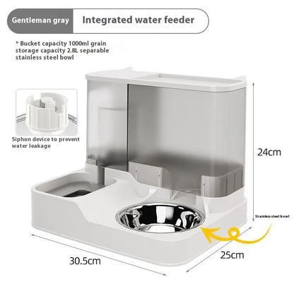 Elevated 2-in-1 Pet Feeding Station with Automatic Water Dispenser for Cats and Dogs