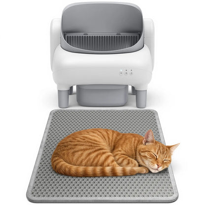 Grey Cat Litter Trapping Mat - 22x16 Inches, Waterproof, Urine-Proof, Non-Slip, Easy to Clean Floor Protection Mat