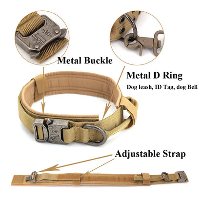 Adjustable Heavy-Duty Tactical Dog Training Collar Made from 1000D Nylon with Quick Release Buckle for Enhanced Comfort and Safety