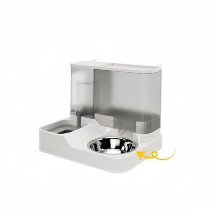 Elevated 2-in-1 Pet Feeding Station with Automatic Water Dispenser for Cats and Dogs