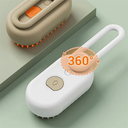 3-in-1 Electric Pet Grooming Brush with Steam and Spray for Cats and Dogs - Hair Removal and Massage Comb