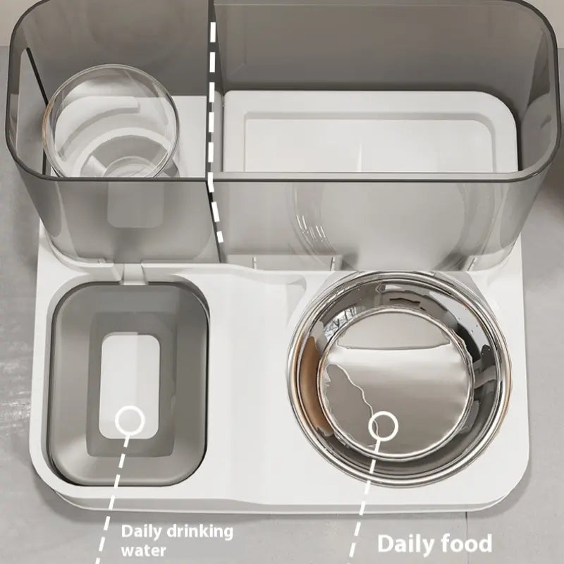 Elevated 2-in-1 Pet Feeding Station with Automatic Water Dispenser for Cats and Dogs