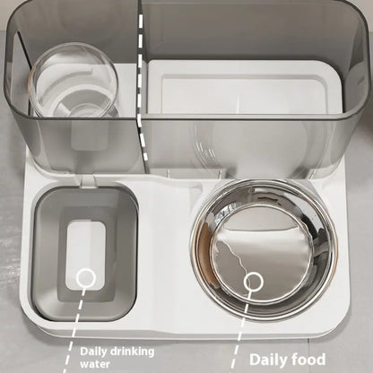 Elevated 2-in-1 Pet Feeding Station with Automatic Water Dispenser for Cats and Dogs