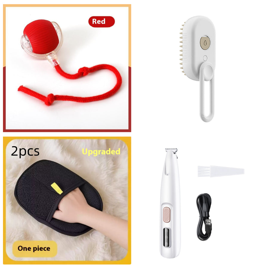 3-in-1 Electric Pet Grooming Brush with Steam and Spray for Cats and Dogs - Hair Removal and Massage Comb