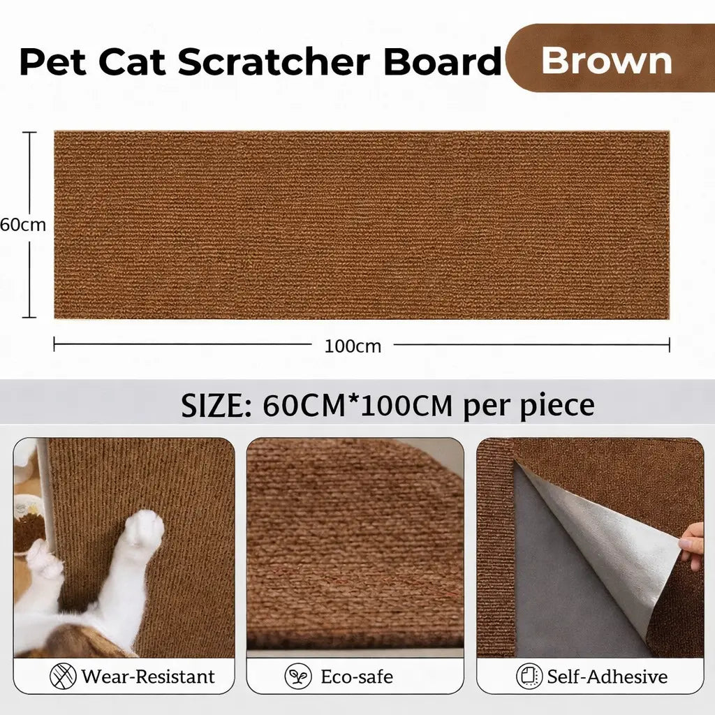 Terrapaw Cat Scratching Pads - Wall-Mounted Anti-Scratch Mats for Indoor Furniture Protection, Cuttable and Durable