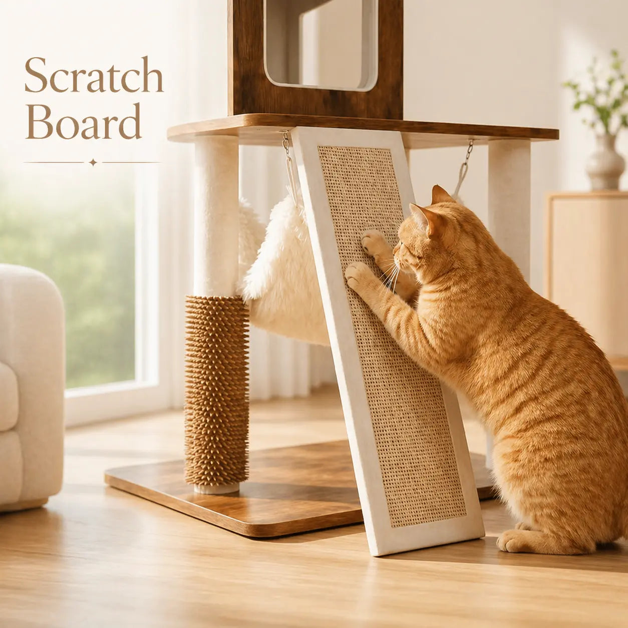 Purrlato 61-Inch Solid Wood Cat Tree - Heavy Duty Modern Cat Tower for Indoor Cats with Extra Large Top Perch, Sturdy Scratching Posts, and Spacious Condo - Ideal Gift for Mother's Day