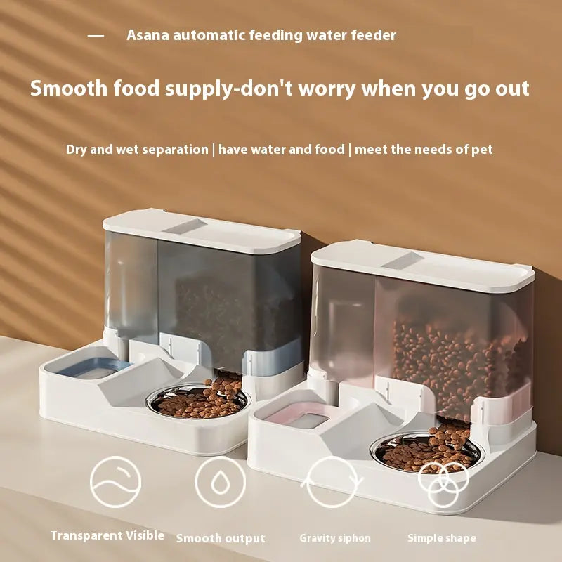 Elevated 2-in-1 Pet Feeding Station with Automatic Water Dispenser for Cats and Dogs