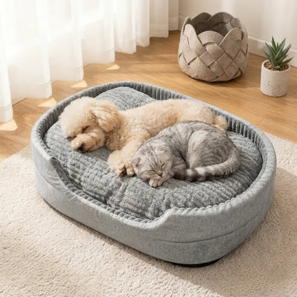 Comhoma Orthopedic Pet Bed for Dogs and Cats, 360° Bolstered Cuddler Design with Non-Slip Base, Soft Washable Granular Sponge Nest Bed Available in Multiple Sizes