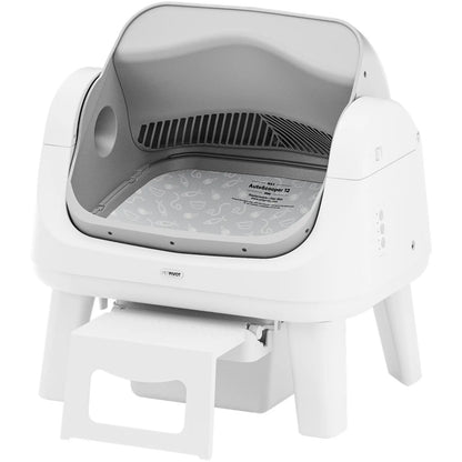 Petpivot Autoscooper 12 Lite Open Top Self-Cleaning Cat Litter Box with Automatic Functionality, 7 Pairs of Safety Sensors, Anti-Pinch Protection, and Easy Access Step for Senior Cats