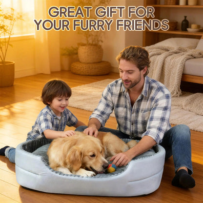 Comhoma Orthopedic Pet Bed for Dogs and Cats, 360° Bolstered Cuddler Design with Non-Slip Base, Soft Washable Granular Sponge Nest Bed Available in Multiple Sizes