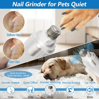 PetPulse Dual-Function LED Nail Grinder for Dogs and Cats – Precision Nail Trimmer with Ergonomic Non-Slip Handle for Safe and Convenient Home Grooming