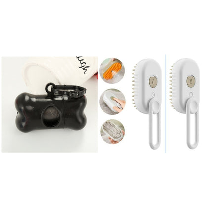3-in-1 Electric Pet Grooming Brush with Steam and Spray for Cats and Dogs - Hair Removal and Massage Comb