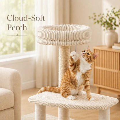 Purrlato 61-Inch Solid Wood Cat Tree - Heavy Duty Modern Cat Tower for Indoor Cats with Extra Large Top Perch, Sturdy Scratching Posts, and Spacious Condo - Ideal Gift for Mother's Day