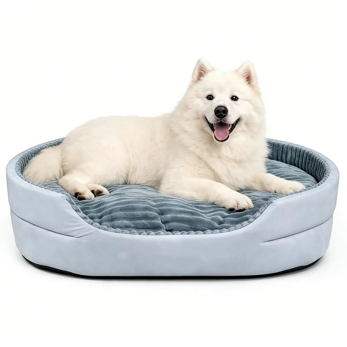 Comhoma Orthopedic Pet Bed for Dogs and Cats, 360° Bolstered Cuddler Design with Non-Slip Base, Soft Washable Granular Sponge Nest Bed Available in Multiple Sizes
