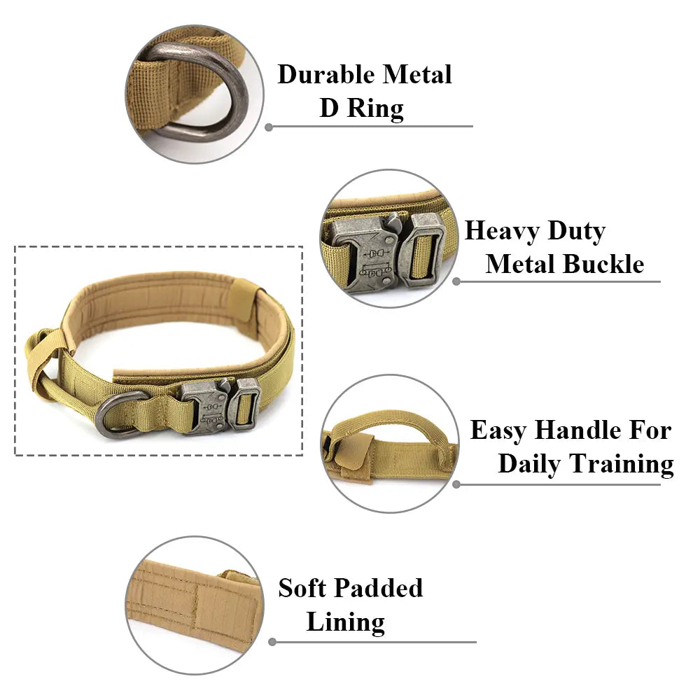 Adjustable Heavy-Duty Tactical Dog Training Collar Made from 1000D Nylon with Quick Release Buckle for Enhanced Comfort and Safety