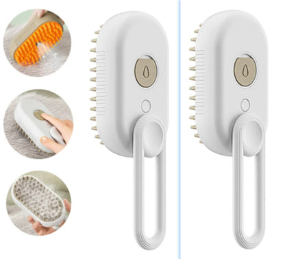 3-in-1 Electric Pet Grooming Brush with Steam and Spray for Cats and Dogs - Hair Removal and Massage Comb