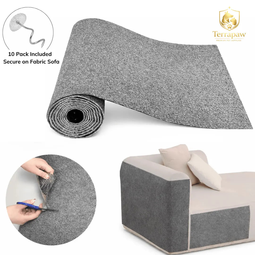 Terrapaw Cat Scratching Pads - Wall-Mounted Anti-Scratch Mats for Indoor Furniture Protection, Cuttable and Durable