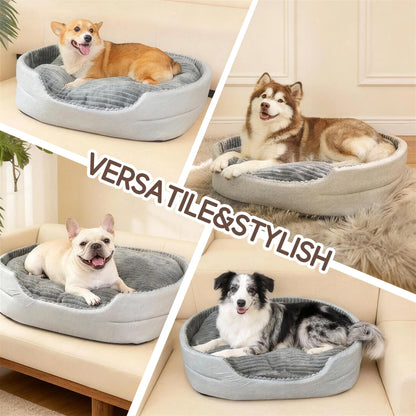 Comhoma Orthopedic Pet Bed for Dogs and Cats, 360° Bolstered Cuddler Design with Non-Slip Base, Soft Washable Granular Sponge Nest Bed Available in Multiple Sizes