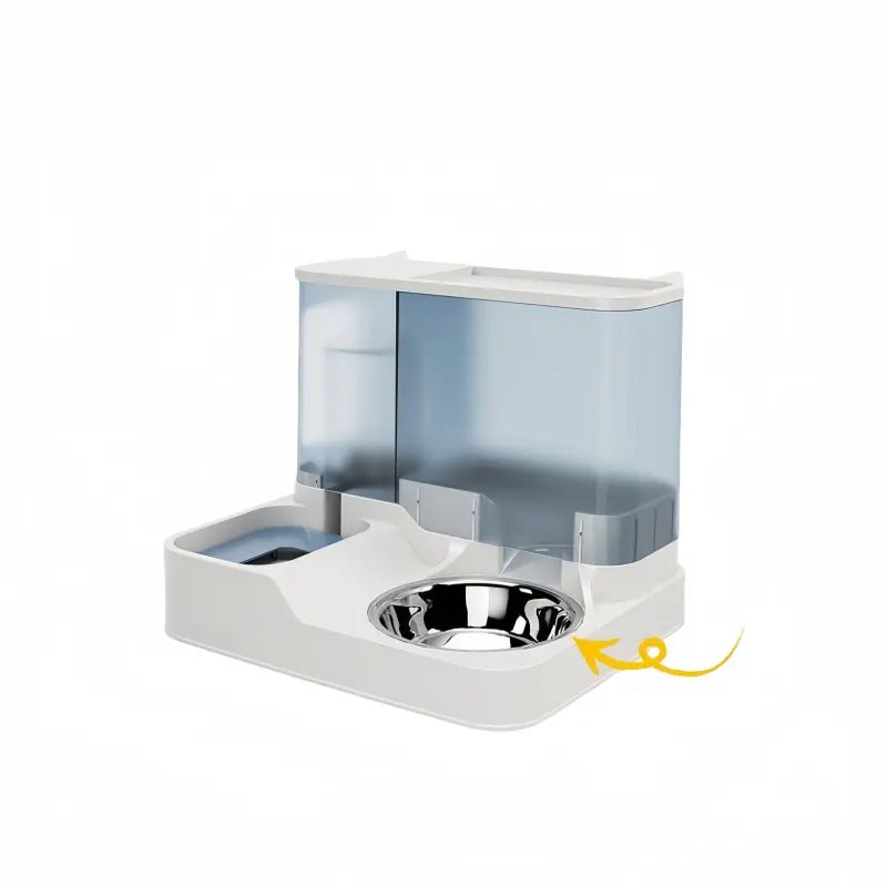 Elevated 2-in-1 Pet Feeding Station with Automatic Water Dispenser for Cats and Dogs