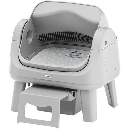 Petpivot Autoscooper 12 Lite Open Top Self-Cleaning Cat Litter Box with Automatic Functionality, 7 Pairs of Safety Sensors, Anti-Pinch Protection, and Easy Access Step for Senior Cats