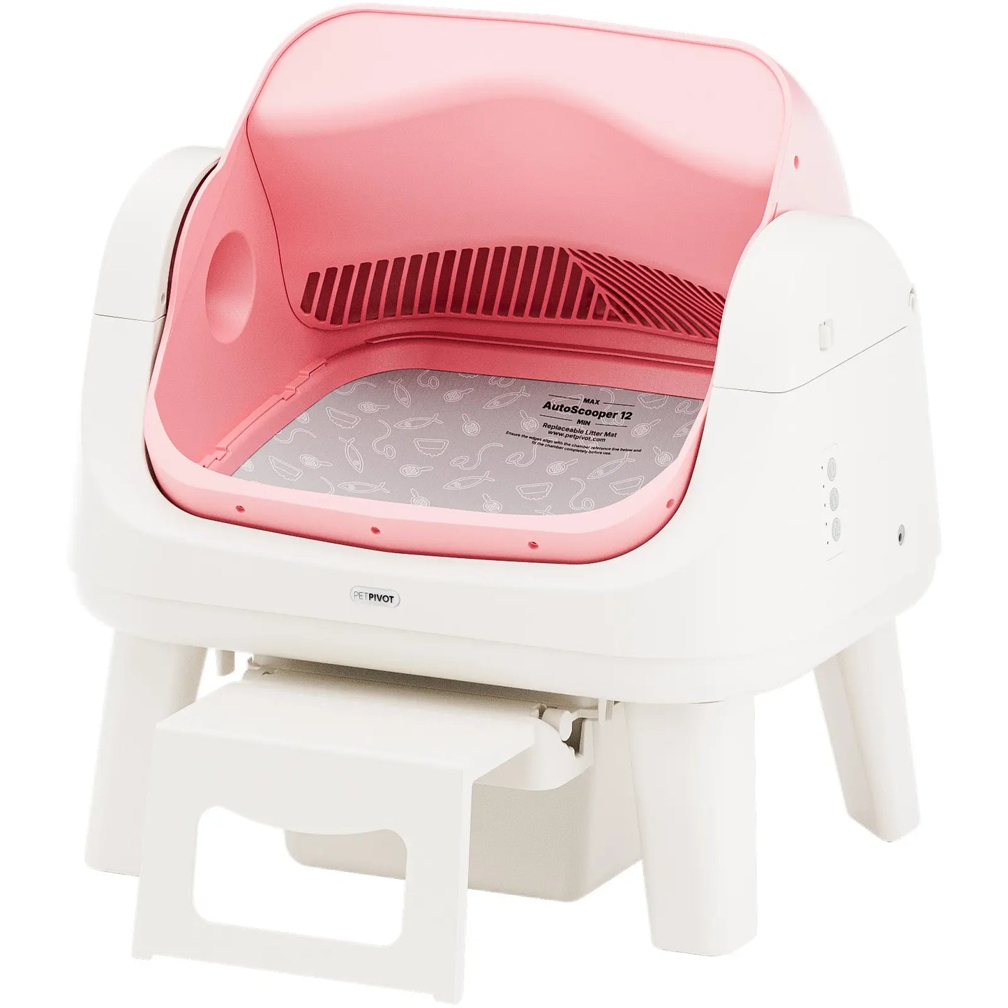 Petpivot Autoscooper 12 Lite Open Top Self-Cleaning Cat Litter Box with Automatic Functionality, 7 Pairs of Safety Sensors, Anti-Pinch Protection, and Easy Access Step for Senior Cats