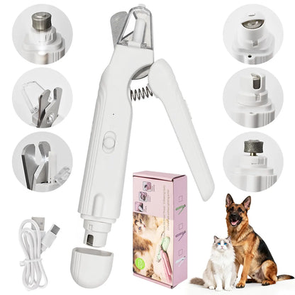 PetPulse Dual-Function LED Nail Grinder for Dogs and Cats – Precision Nail Trimmer with Ergonomic Non-Slip Handle for Safe and Convenient Home Grooming