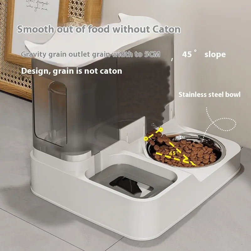 Elevated 2-in-1 Pet Feeding Station with Automatic Water Dispenser for Cats and Dogs