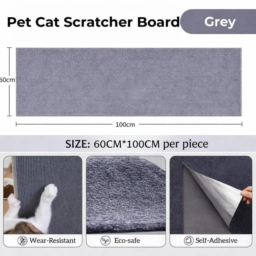 Terrapaw Cat Scratching Pads - Wall-Mounted Anti-Scratch Mats for Indoor Furniture Protection, Cuttable and Durable