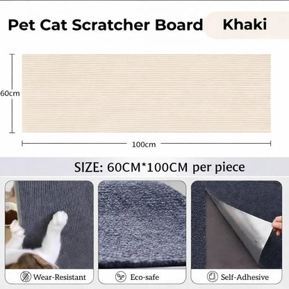 Terrapaw Cat Scratching Pads - Wall-Mounted Anti-Scratch Mats for Indoor Furniture Protection, Cuttable and Durable