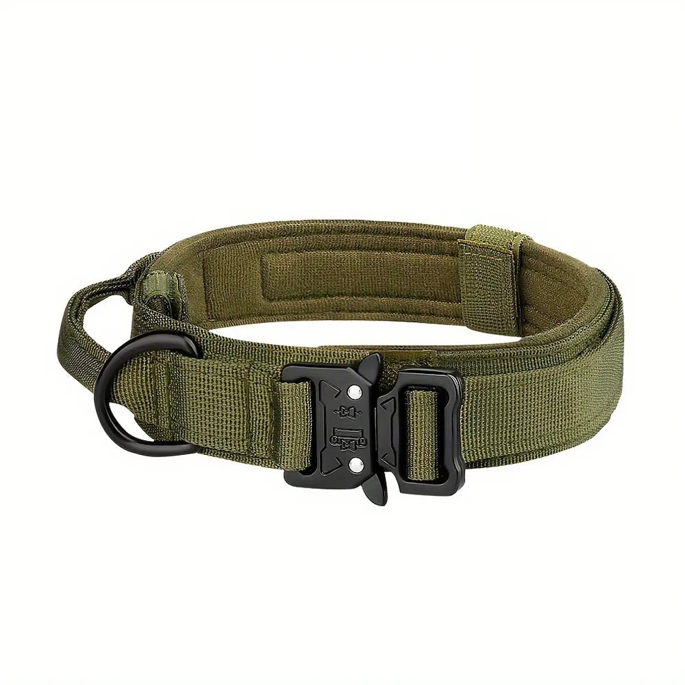 Adjustable Heavy-Duty Tactical Dog Training Collar Made from 1000D Nylon with Quick Release Buckle for Enhanced Comfort and Safety