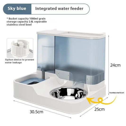 Elevated 2-in-1 Pet Feeding Station with Automatic Water Dispenser for Cats and Dogs